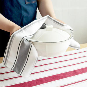 ผ้าเช็ดครัวลายทางย้อมเส้นด้าย ผ้าฝ้าย 100% รูปทรงสี่เหลี่ยมผืนผ้า สำหรับใช้ในบ้าน ซักเครื่องได้ - Product Image 3