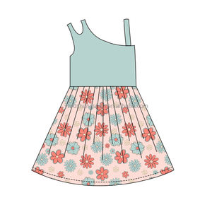 Robe courte d'été sans manches pour enfants, motif personnalisé, épaules dénudées, pour bébés filles, collection Lately Boutique - Product Image 2