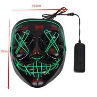 Cadılar Bayramı Parlayan Maske Simli Kanlı Korku Gerilim LED PVC Plastik Korku Yüz Maskesi Maskeli Balo Partisi Korku Suratı Parlayan
