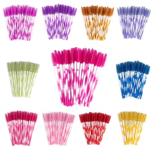 Lot de 50 brosses applicatrices jetables en nylon pour mascara, applicateur de cils ombré bicolore, brosse à cils pour greffe de cils, baguette de maquillage - Product Image 1