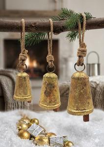 Campana Colgante de Metal de Diseño Moderno y Fabuloso, Tres Campanas Decorativas de Metal, Decoración Festiva para el Hogar, Campanas Rústicas - Product Image 2