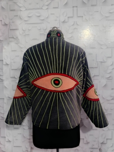 เสื้อแจ็คเก็ตกำมะหยี่ลายดอกไม้สำหรับผู้หญิง แขนยาว คอทรงโอ ปักลายตา  ระบายอากาศได้ดี เป็นมิตรกับสิ่งแวดล้อม - Product Image 2
