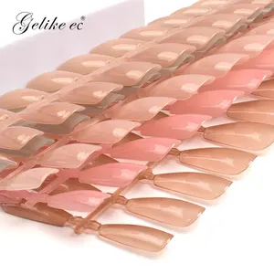 Nude Color 240pcs OEM Custom Private Label Full Cover Nail Tips Soft Gel Tips Press On Nails Kit