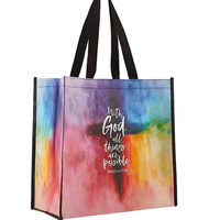 Groothandel Recyclebare PP Non-Woven Tassen met Aangepast Logo Letterprint Herbruikbare Supermarkt Promotionele Boodschappentassen