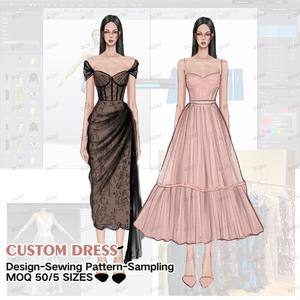 Nuevo diseño de alta calidad <span class=keywords><strong>vestido</strong></span> de moda China ropa mujeres proveedores de fábrica de alta calidad fabricantes de ropa personalizada para la marca - Product Image 2