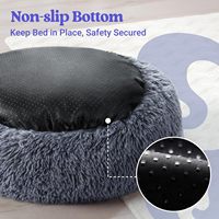 Lits apaisants pour chats d'intérieur, doux et chauds, en fausse fourrure moelleuse, avec rebord surélevé et base antidérapante