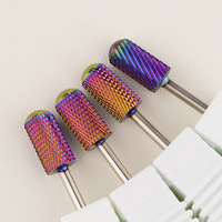 Foret à ongles électrique en carbure, 6.0mm 5 en 1 Pro violet Nano revêtement foret à ongles électrique 5 en 1 pour manucure foret à ongles