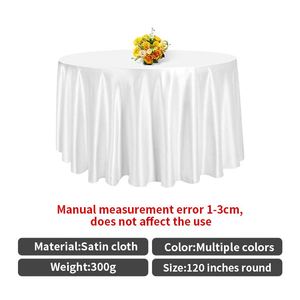 Custom Satin <b>Round</b> Printed White Luxury Wedding Party <b>Table</b> <b>Cloth</b> for Banquet - Product Image 3