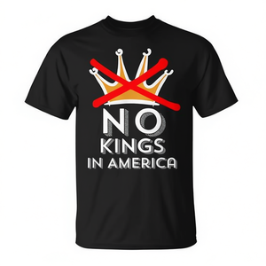 Camiseta No Kings In America de manga corta, unisex, con cuello redondo, camiseta patriótica - Product Image 2