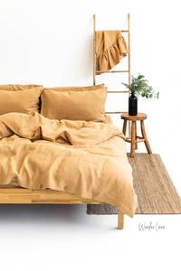 Funda de Almohada Queen de Algodón 100% Lavado Suave Color Mostaza, con Cierre de Botones Tejido, para Almohadas Decorativas King, 200 Hilos - Product Image 4