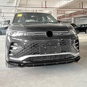 Amp-Z Front Bumper Lip Splitter For Volkswagen Tiguan R-Line 2024 Piano Black Carbon Fiber Texture Tuning Style - Product Image 2