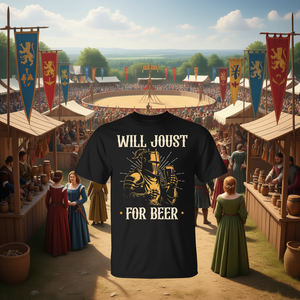 T-shirt Will Joust For Beer Medieval Ren Faire - Product Image 3