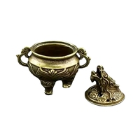 Brûle-encens en laiton au design Phénix avec doubles oreilles couronnées pour collection d'art