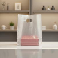 Sacs personnalisés avec logo réutilisables en LDPE/HDPE PE, poignée découpée, fond carré, couleur personnalisée, pour expédition, livraison de repas à emporter, restaurant