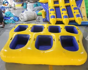 7 personas rodando donut deportes acuáticos inflable agua remolcable tubo Barco de esquí