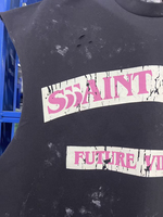 T-shirts Saint Louis sans manches de marque de créateur, de haute qualité, avec imprimé lettres colorées et effet délavé à l'acide, vente en gros