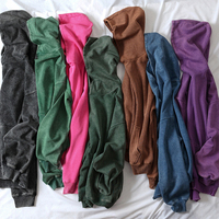 Sweat à capuche oversize brodé en coton 100% délavé style vintage, faible MOQ pour petites commandes, approvisionnement en gros