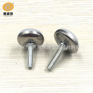 White <b>Adjustable</b> Furniture Feet Plastic Stainless Steel Base 28mm Diameter With Screw For <b>Table</b> Chair <b>Legs</b> - Product Image 4