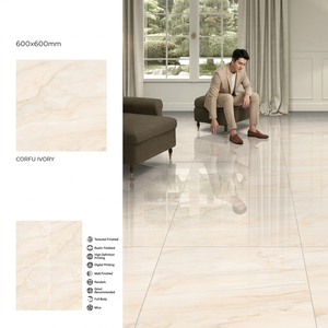 Carreaux de sol en porcelaine à jet d'encre Crema Italia 600x600mm, carreaux en céramique polis et émaillés 24x24, carreaux vitrifiés - Product Image 6