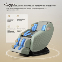 Ihoco 6699, cuero Vintage reclinable, 8 cabezales de masaje, silla de amasado 3D calentada, silla de masaje de pista de gravedad cero y SL