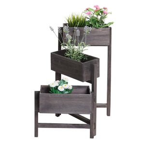 Étagères à plantes en bois durables et écologiques, pliables, de style contemporain, avec un design traditionnel pour l'affichage des plantes de jardin - Product Image 1