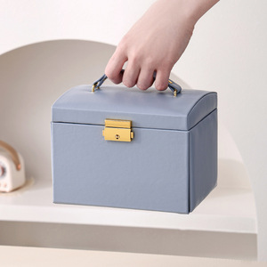 Boîte à bijoux <span class=keywords><strong>rectangulaire</strong></span> multi-couches <span class=keywords><strong>de</strong></span> style européen avec fermeture à loquet, boîte <span class=keywords><strong>de</strong></span> <span class=keywords><strong>rangement</strong></span> multifonctionnelle <span class=keywords><strong>de</strong></span> grande taille pour bagues - Product Image 4