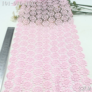 Nuovo stile del produttore eco-friendly pizzo in poliestere 100% 20cm nero rosa Guipure ricamato pizzo per il cucito di abbigliamento - Product Image 4