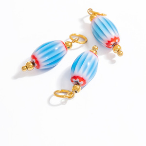 Cuentas ovaladas de vidrio de estilo nepalí para la fabricación de collares PJ91721A - Product Image 3