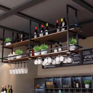 Simple Metal Wrought Iron <strong>Hanging</strong> Rack <strong>Bar</strong> <strong>for</strong> Dining Room and Kitchen Ceiling Cabinet - Product Image 5