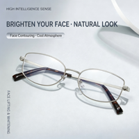 F93121 Bingkai Kacamata Vintage Unisex Keren dan Beratmosfer dari Merek B, Model Cat-Eye Warna Nude