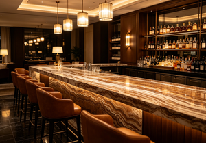 Ónix de Jade Negro Natural del <span class=keywords><strong>Mar</strong></span> Negro, Ónix Marrón de Lujo en Capas para Paredes Retroiluminadas y Encimeras - Product Image 5