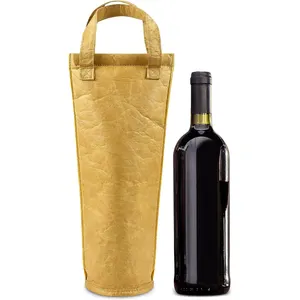 Sublimation Blank Camping Picnic Single-bottle Tote Thermal Insulated Dupont Paper Wine Bag Outdoor Wine Bottle Cooler Bag
