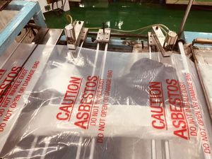 An toàn amiăng Túi xử lý polythene Heavy Duty 6 mil 20 micron Đỏ rõ ràng chất thải nguy hại bao tải cho các trang web xây dựng - Product Image 2