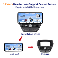 Meihua 12,3 pouces, cadre noir mat et cadre d'autoradio, lecteur DVD Android pour voiture, compatible avec FORD Escort 2015-2018