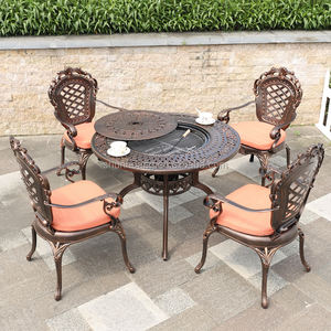 Mooie Outdoor <span class=keywords><strong>Patio</strong></span> Gegoten Aluminium Meubels Eetkamer <span class=keywords><strong>Bbq</strong></span> Eettafel En Stoel Set - Product Image 3