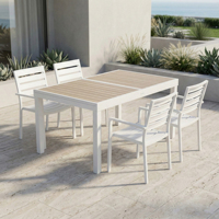 Chaise de salle à manger moderne en aluminium, fauteuil d'extérieur avec dossier à lattes, cadre thermolaqué pour jardin, patio, balcon, parc, cour