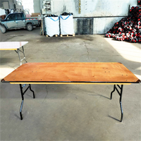 Offre spéciale Bon marché Table à manger rectangulaire pliante en bois Table de cantine de restaurant d'hôpital en plein air