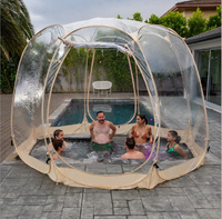 Tente bulle gonflable transparente en PVC pliable pour l'extérieur, tente de jardin igloo pour 4 à 6 personnes, installation facile, camouflage