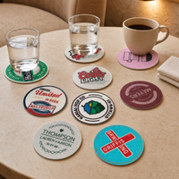 Sous-verres ronds en feutre vintage à motifs graphiques pour café, thé, verres, table à manger, café, restaurant, décoration