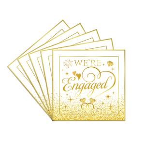 Decoración para Fiesta de Compromiso, Platos y Servilletas con la Frase 'She Said Yes', Juego de Vajilla Desechable Blanco y Dorado para Boda o Despedida de Soltera - Product Image 5