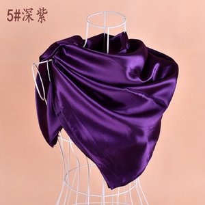 Nouvel Arrivage – <span class=keywords><strong>Foulard</strong></span> Hijab <span class=keywords><strong>Uni</strong></span> pour Femme, 90x90cm, Luxe, Couleurs Unies Variées, <span class=keywords><strong>Carré</strong></span> en <span class=keywords><strong>Soie</strong></span> Artificielle Satinée - Product Image 5