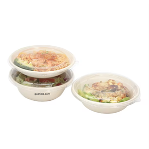Cuencos de sopa y ensalada biodegradables ecológicos de 12Oz, contenedor de pulpa de caña de azúcar desechable de plástico 0% con tapa plana de PET - Product Image 2