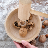 Accessoire de cuisine : Outil de préparation des fruits de mer, marteau à crabes en bois naturel avec logo personnalisé, casse-coquillages, outil à fruits de mer
