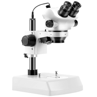 Microscope stéréoscopique industriel, trinoculaire, source de lumière supérieure et inférieure, grossissement 3,5-100X pour l'identification de montres