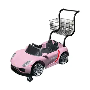 New Style Luxury European Plastic Supermarket Kids Shopping Trolley With Toy Car Shopping Cart For Sale