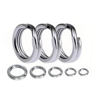 Acier inoxydable Double cercle fendu ouvert <span class=keywords><strong>carpe</strong></span> appâts matériel de pêche pêche anneau fendu connecteur - Product Image 3