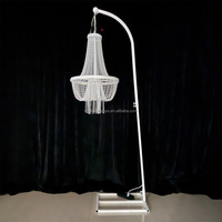 Lustre en cristal de luxe en forme d'OVNI, lampe suspendue pour décoration de mariage, luminaire suspendu en forme d'anneau argenté pour centre de table d'événements et de fêtes