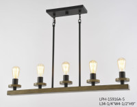 Lustre suspendu en verre et acier, style vintage, fabriqué sur mesure (OEM/ODM), longueur réglable, idéal pour salon