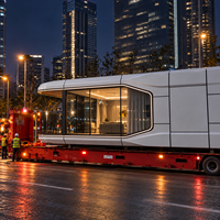 Capsule spatiale préfabriquée de luxe, mobile, pour glamping, avec intérieur complet, pour hébergement de vacances en resort