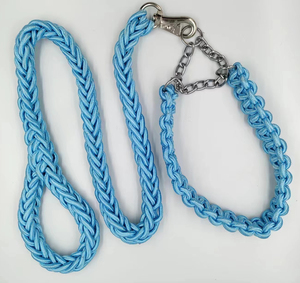 2024 <span class=keywords><strong>UK</strong></span> populer pet lead Medium besar Aksesori anjing peliharaan dipersonalisasi Logo nilon tali dikepang hewan peliharaan anjing kerah tali set - Product Image 5